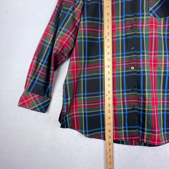EUC Orvis Plaid Black Red Blue Carefree Button Down Long Sleeve Women's Shirt 12 - Picture 9 of 9